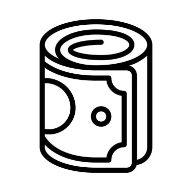  Para Yuvarlama Web simgesi vektör illüstrasyonu