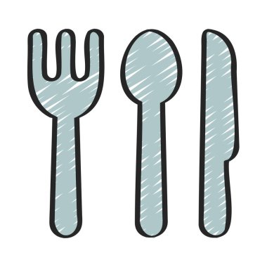 Çatal bıçak ağı ikon vektör çizimi