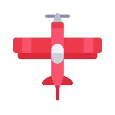 Uçak ikonu vektör çizimi. Tek Motorlu Uçak       