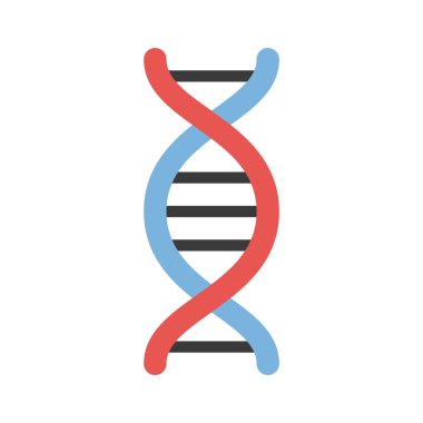 Beyaz arkaplanda DNA vektör simgesi 