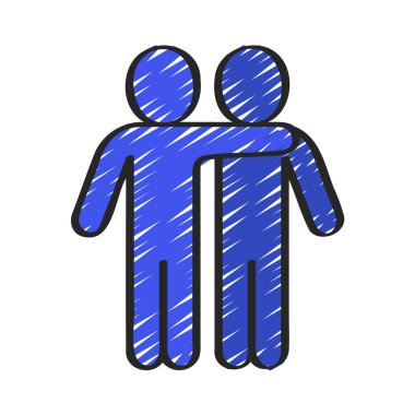 İnsanlar birbirine sarılıyor Web simgesi vektör illüstrasyonu