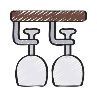 Şarap Glass raf ağ ikonu vektör illüstrasyonu