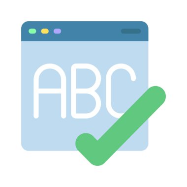 Yazım Denetimi Web simgesi vektör illüstrasyonu