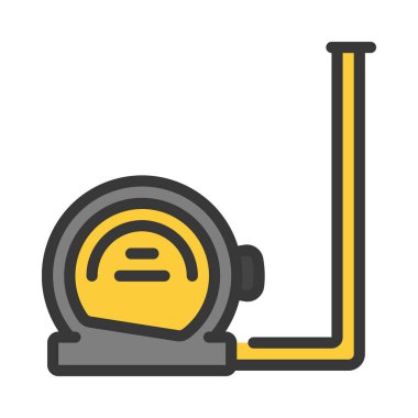 Teyp Ölçü ağ ikonu vektör illüstrasyonu