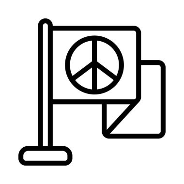 Barış Bayrağı Web ikonu vektör illüstrasyonu