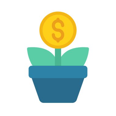  Finansal Büyüme web simgesi vektör illüstrasyonu