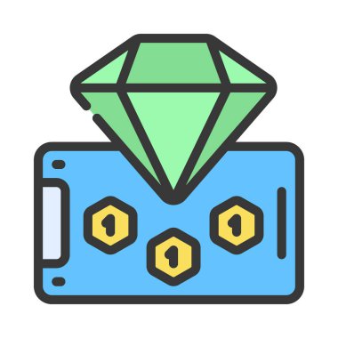 Oyun Web simgesi vektör illüstrasyonunu ödüllendiriyor