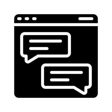 Çevrimiçi Web Sitesi Mesajlaşma simgesi, vektör illüstrasyonu