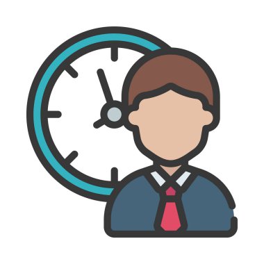 Uzun Çalışma Saatleri web simgesi vektör çizimi