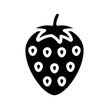 Çilek yassı ikon vektör çizimi 