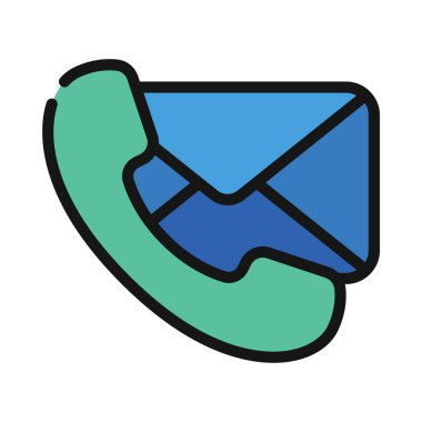 E- posta ve Telefon simgesi, vektör illüstrasyonu