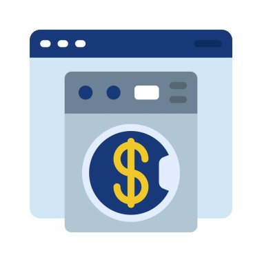 Çevrimiçi Para Aklama Web simgesi vektör illüstrasyonu