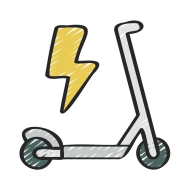 Elektrikli scooter simge vektör illüstrasyon
