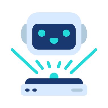 Holografik Robot Web ikonu vektör çizimi