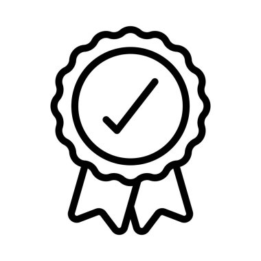 Onaylanmış Kurdele Web simgesi vektör illüstrasyonu