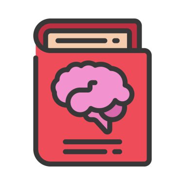 Ruh sağlığı kitabı web simgesi vektör illüstrasyonu