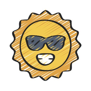Sun Smiley web simgesi vektör illüstrasyonu