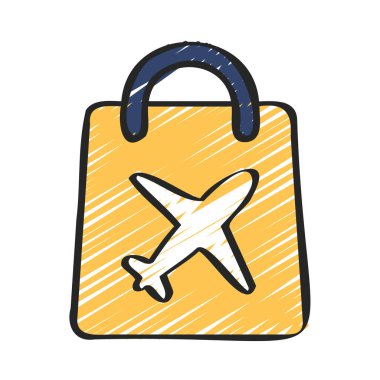 Duty Ücretsiz Alışveriş Torbası Web simgesi vektör çizimi