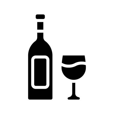 Şarap Şişe Web ikonu vektör illüstrasyonu