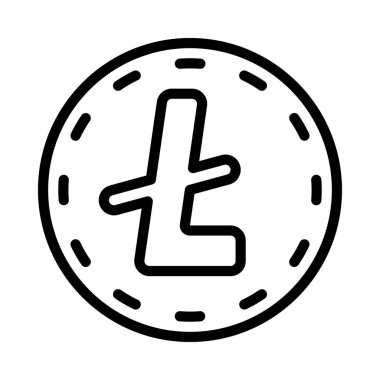 Litecoin web simgesi vektör illüstrasyonu