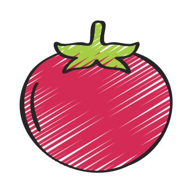 Domates Sebze Simgesi Vektör İllüstrasyonu 
