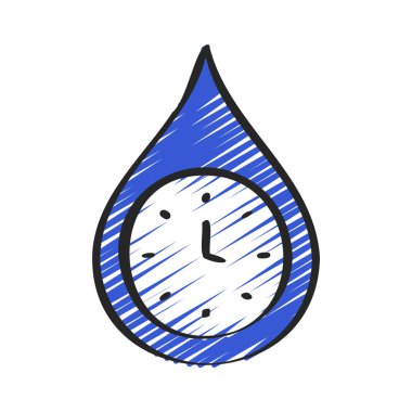 Su Zamanlayıcısı Ağ simgesi, vektör illüstrasyonu.              