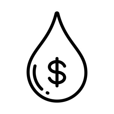 Su Damlası Para Web simgesi vektör illüstrasyonu