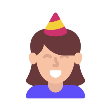 Party Woman web simgesi vektör illüstrasyonu