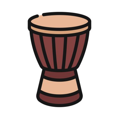 Bongo Davul Aracı Web simgesi vektör illüstrasyonu