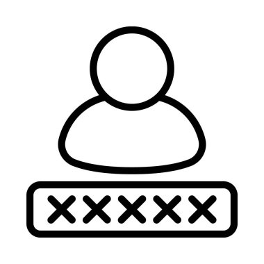 Kullanıcı Parolası Web simgesi vektör çizimi