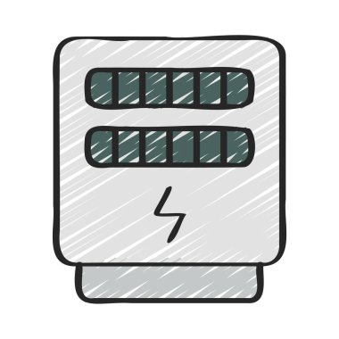 Elektrik Metre Web simgesi vektör illüstrasyonu
