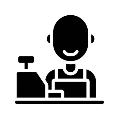 Kasiyer ağ simgesi vektör illüstrasyonu