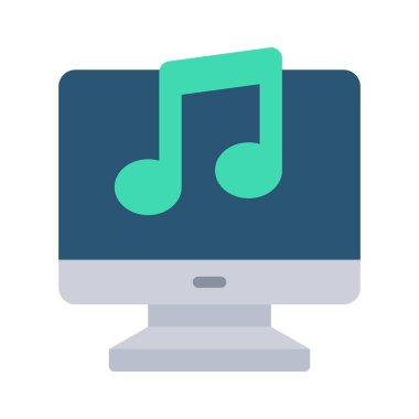 Bilgisayar Müzik simgesi, vektör illüstrasyonu 