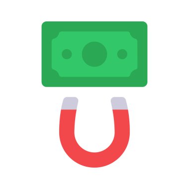 Para Magnet web simgesi vektör illüstrasyonu