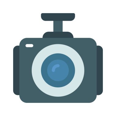 Dash Cam web simgesi vektör illüstrasyonu