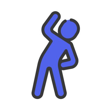 Spor Uzatma Kişi web simgesi vektör illüstrasyonu