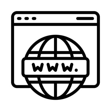 Web simgesi vektör illüstrasyonuna ev sahipliği yapıyor