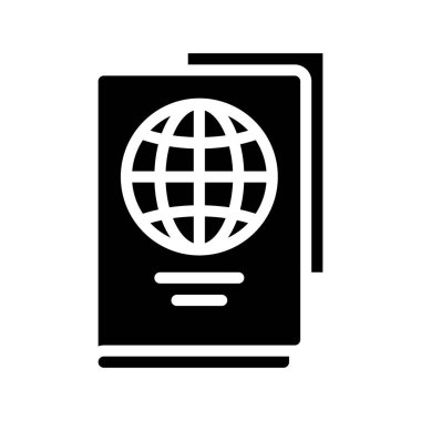 Pasaport web simgesi vektör illüstrasyonu