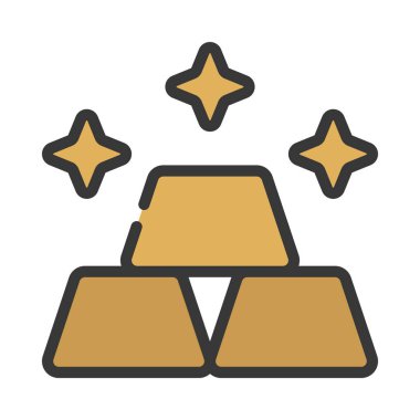 altın külçelerini kutsal kişilerin resmi, vektör çizim