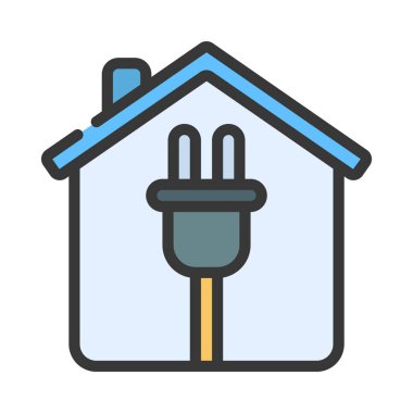 Ev simgesi eklendi, vektör illüstrasyonu 