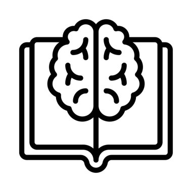 Beyin simgesi, vektör illüstrasyonu basit tasarım