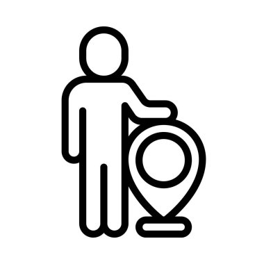 Basit konum simgesi, vektör illüstrasyonu