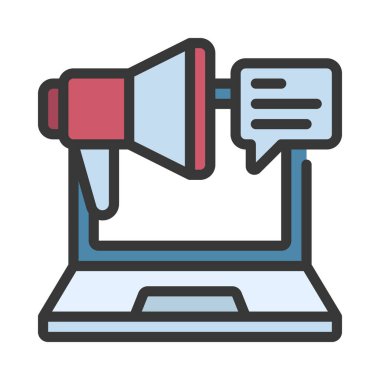 Laptop Pazarlama simgesi, vektör illüstrasyonu 