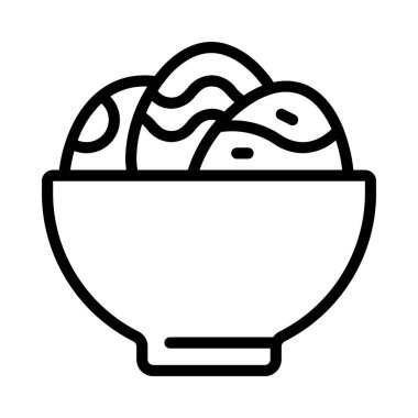 Egg Bowl web simgesi vektör illüstrasyonu