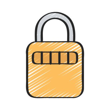 Kod Kilidi web simgesi vektör çizimi