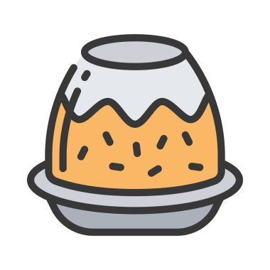 Noel Pudingi Web ikonu vektör illüstrasyonu