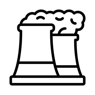 Elektrik Santrali web simgesi vektör illüstrasyonu