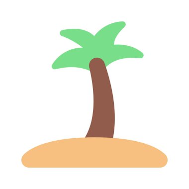 Palm Tree Plajı Web ikonu vektör illüstrasyonu