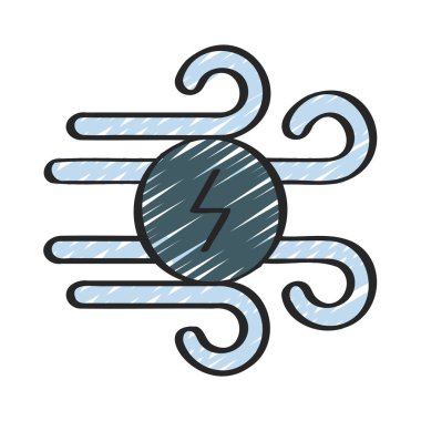 Rüzgâr Enerjisi Ağ ikonu vektör çizimi