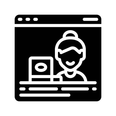 Serbest Web Sitesi ikon vektör illüstrasyonu